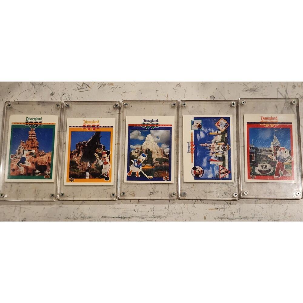 Disneyland‎ 1991 Preview Trading Card Set 5 Cards Upper Deck 1991 Encased